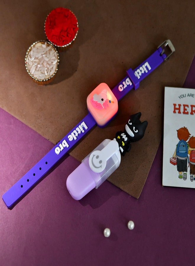 ascension Cute Cartoon Character Kids Rakhi Wrist Slap Band for Kids Cute Fancy Soft Rubber Bracelet for Girls & Boys Brother With Key Chain Gift For Raksha Bandhan & Roli Tilak - Image 2